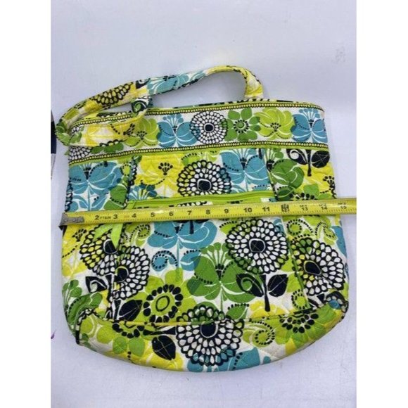 vera bradley bag quilted green blue white fabric t - Picture 2 of 7